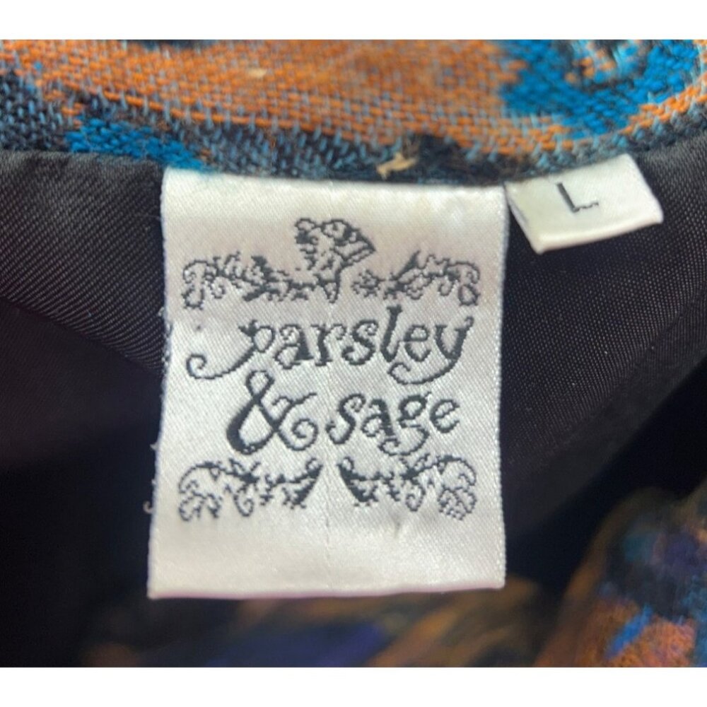 Parsley and Sage Large Jacket Artsy Boho Festival Floral Tapestry Pattern - Picture 4 of 11